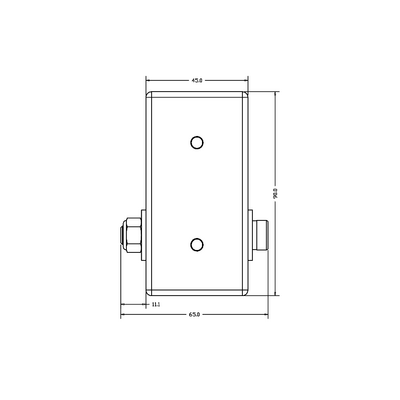 56-030-1 MODULAR SOLUTIONS DOOR PART<BR>45MM X 90MM CHAIN PULLY - ANSI 25 ROLLER CHAIN